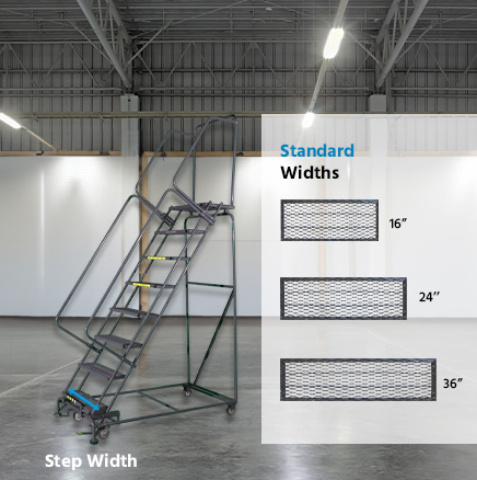distance between runners on side of ladder